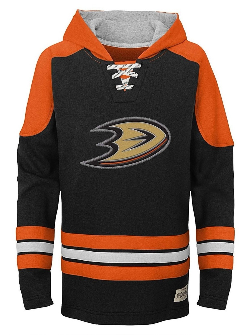 NHL Anaheim Ducks Kids Large Small Hockey Hoodie Lace Up Pullover NHL Colorbloc